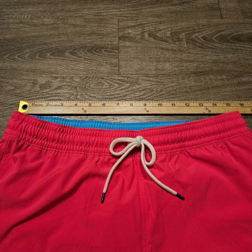 Polo Ralph Lauren Mens L Stretch Slim Fit Swim Trunks Pink Traveler Shorts